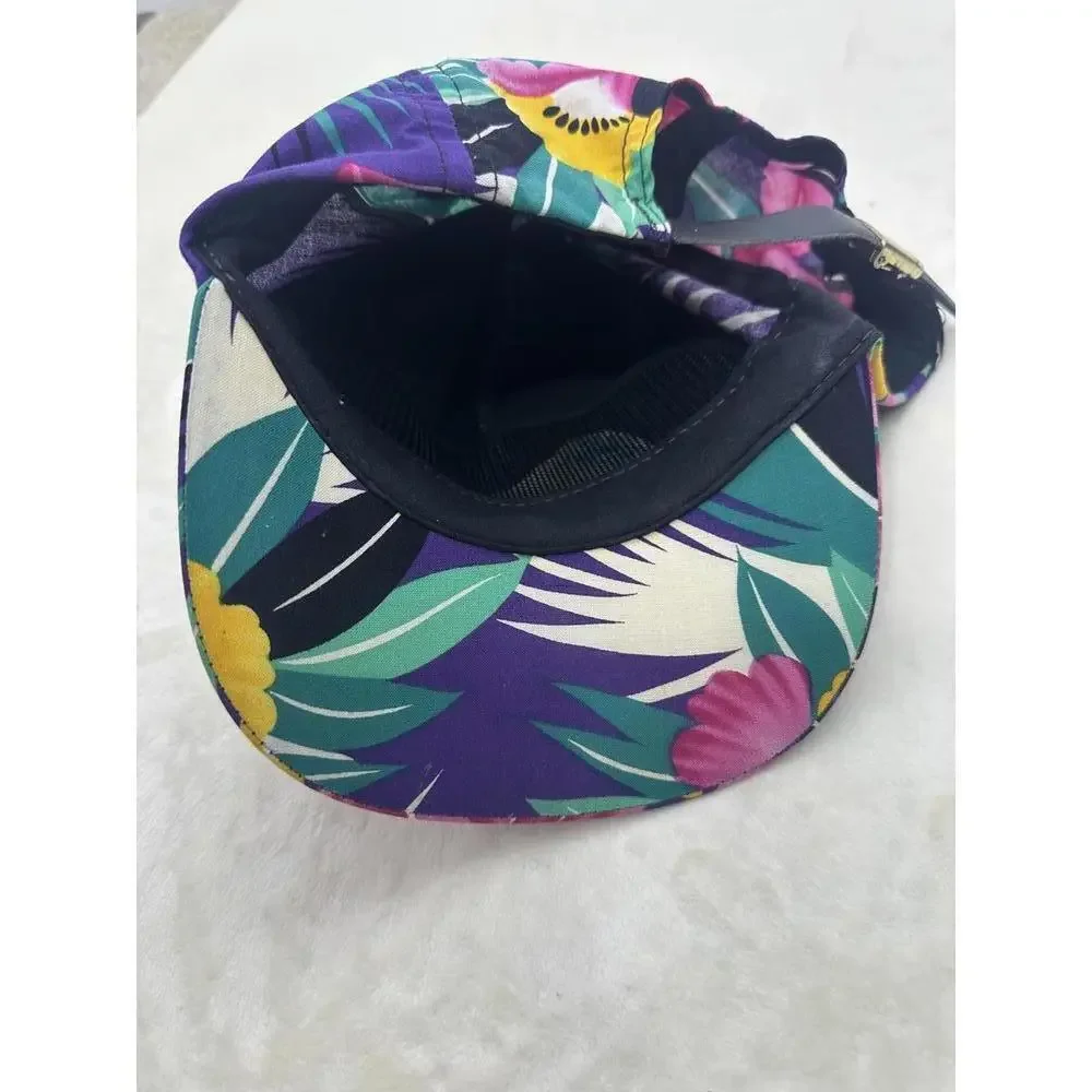 VTG Rare 1980s Coors Bicycle Classic Floral Strapback Hat Retro Cycling Hawaii